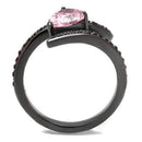 Wedding Ring Sets TK2972 Light Black Stainless Steel Ring with AAA Grade CZ