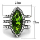 Wedding Ring Sets TK2989 Light Black Stainless Steel Ring in Peridot