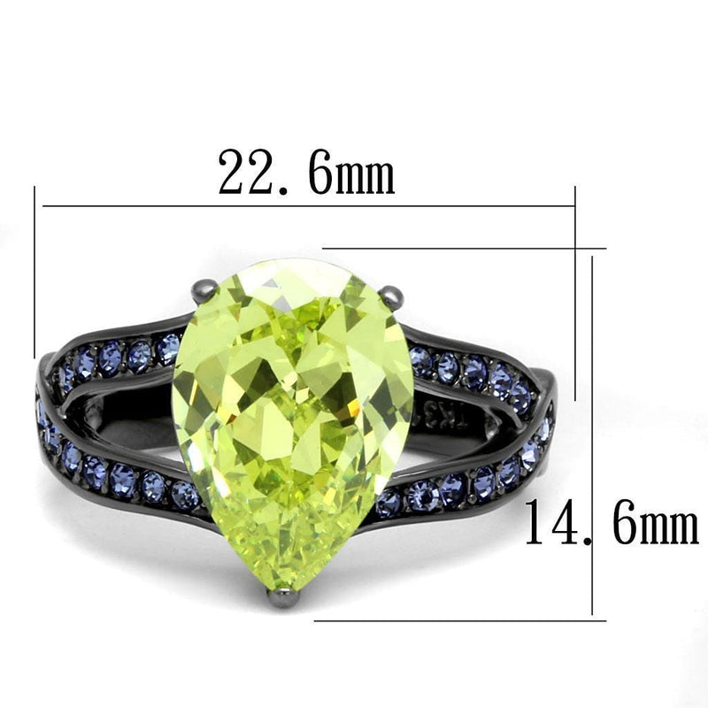 Wedding Ring Sets TK2997 Light Black Stainless Steel Ring with AAA Grade CZ