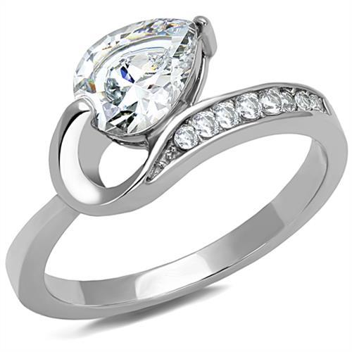 Wedding Ring Sets TK3022 Stainless Steel Ring with AAA Grade CZ