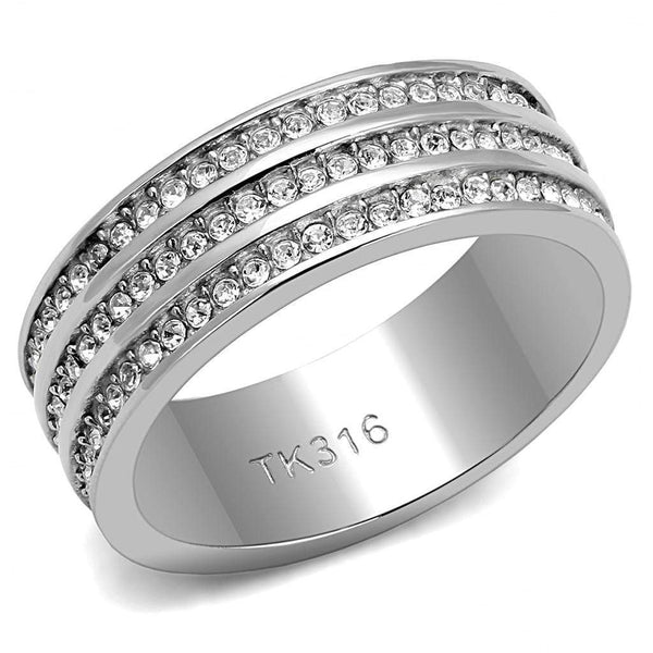 Wedding Ring Sets TK3028 Stainless Steel Ring with Top Grade Crystal