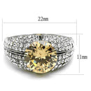 Wedding Ring Sets TK3031 Stainless Steel Ring with AAA Grade CZ