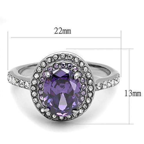 Silver Jewelry Rings Wedding Ring Sets TK3032 Stainless Steel Ring with AAA Grade CZ Alamode Fashion Jewelry Outlet