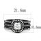 Wedding Ring Sets TK3048 Black - Stainless Steel Ring with AAA Grade CZ