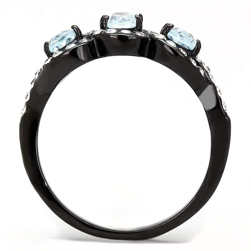 Wedding Ring Sets TK3050 Black - Stainless Steel Ring with AAA Grade CZ