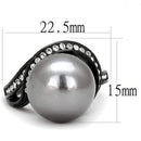 Wedding Ring Sets TK3052 Black - Stainless Steel Ring with Synthetic