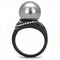 Wedding Ring Sets TK3052 Black - Stainless Steel Ring with Synthetic