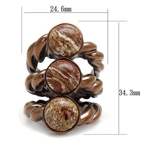 Wedding Ring Sets TK3081 Coffee light Stainless Steel Ring with Semi-Precious