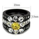 Wedding Rings For Women TK2615 Two-Tone Black - Stainless Steel Ring