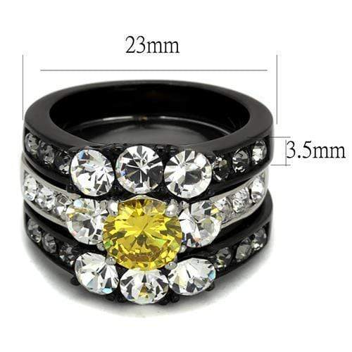 Wedding Rings For Women TK2615 Two-Tone Black - Stainless Steel Ring