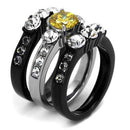 Wedding Rings For Women TK2615 Two-Tone Black - Stainless Steel Ring