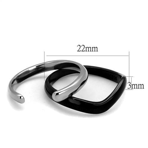 Wedding Rings For Women TK2618 Two-Tone Black - Stainless Steel Ring