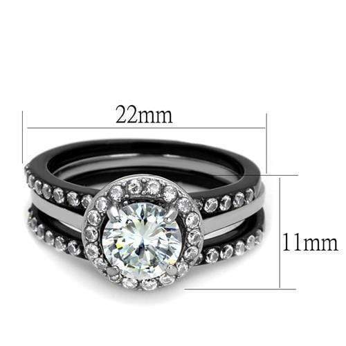 Wedding Rings For Women TK2620 Two-Tone Black - Stainless Steel Ring