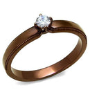 Wedding Rings For Women TK2621 Coffee light Stainless Steel Ring with CZ