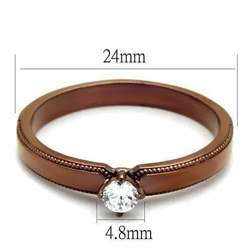 Wedding Rings For Women TK2621 Coffee light Stainless Steel Ring with CZ