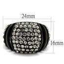 Wedding Rings For Women TK2643 - Stainless Steel Ring with Crystal in Hematite