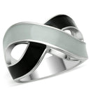 Wedding Rings For Women TK265 Rhodium Stainless Steel Ring with Epoxy