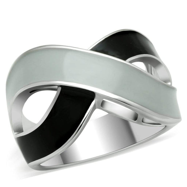 Wedding Rings For Women TK265 Rhodium Stainless Steel Ring with Epoxy