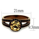 Wedding Rings For Women TK2654 Coffee light Stainless Steel Ring with Crystal