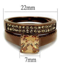 Wedding Rings For Women TK2670 Coffee light Stainless Steel Ring with CZ