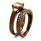 Wedding Rings For Women TK2670 Coffee light Stainless Steel Ring with CZ