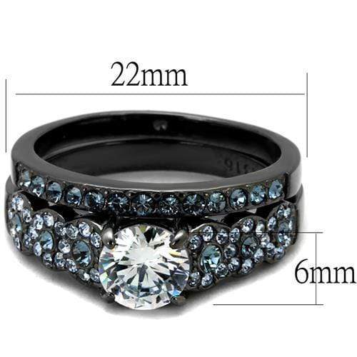 Wedding Rings For Women TK2671 Light Black Stainless Steel Ring with CZ