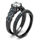 Wedding Rings For Women TK2671 Light Black Stainless Steel Ring with CZ