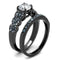 Wedding Rings For Women TK2671 Light Black Stainless Steel Ring with CZ