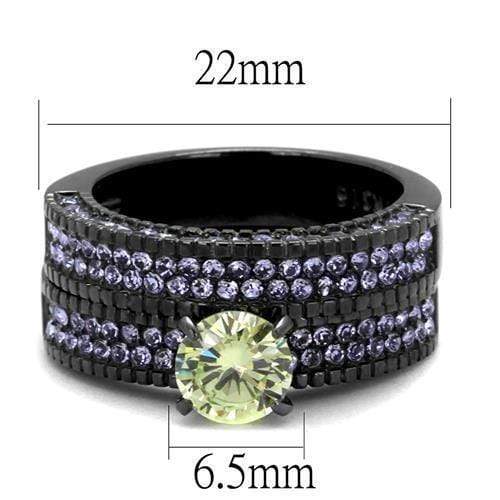 Wedding Rings For Women TK2672 Light Black Stainless Steel Ring with CZ