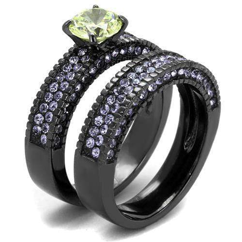 Wedding Rings For Women TK2672 Light Black Stainless Steel Ring with CZ