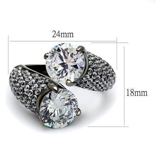 Wedding Rings For Women TK2674 Light Black Stainless Steel Ring with CZ