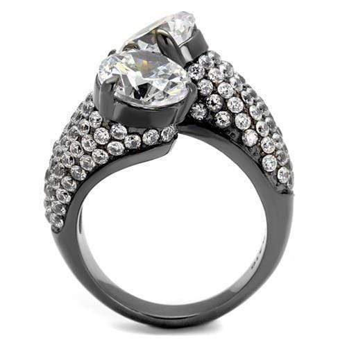 Wedding Rings For Women TK2674 Light Black Stainless Steel Ring with CZ