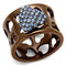 Wedding Rings For Women TK2676 Coffee light Stainless Steel Ring with Crystal