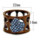 Wedding Rings For Women TK2676 Coffee light Stainless Steel Ring with Crystal