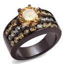 Wedding Rings For Women TK2681 Dark Brown (coffee) Stainless Steel Ring