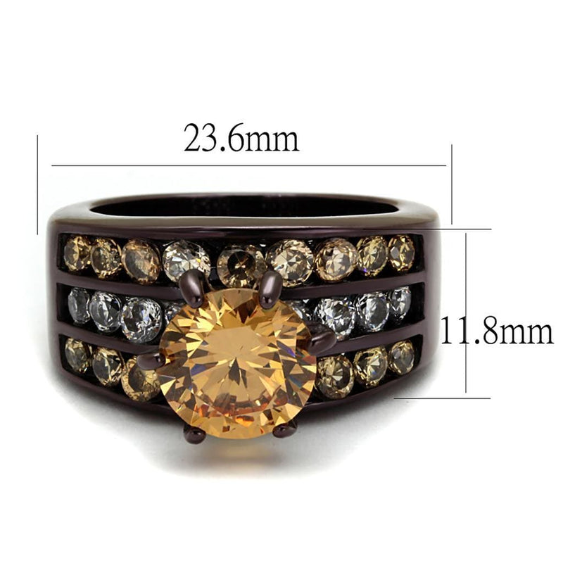 Wedding Rings For Women TK2681 Dark Brown (coffee) Stainless Steel Ring