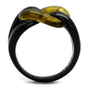 Wedding Rings For Women TK2682 Black - Stainless Steel Ring with Synthetic