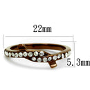 Wedding Rings For Women TK2687 Coffee light Stainless Steel Ring with Crystal