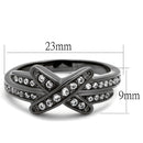 Wedding Rings For Women TK2689 Light Black Stainless Steel Ring with CZ