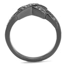 Wedding Rings For Women TK2689 Light Black Stainless Steel Ring with CZ