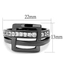 Wedding Rings For Women TK2690 Light Black Stainless Steel Ring with CZ