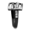 Wedding Rings For Women TK2690 Light Black Stainless Steel Ring with CZ