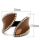 Wedding Rings For Women TK2691 Coffee light Stainless Steel Ring with Crystal