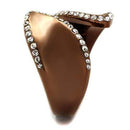 Wedding Rings For Women TK2691 Coffee light Stainless Steel Ring with Crystal