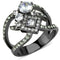 Wedding Rings TK3690 Light Black  (Gun) Stainless Steel Ring with CZ