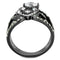 Wedding Rings TK3690 Light Black  (Gun) Stainless Steel Ring with CZ