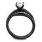 Wedding Rings TK3693 Black - Stainless Steel Ring with AAA Grade CZ