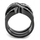 Silver Jewelry Rings Wedding Rings TK3694 Black - Stainless Steel Ring with AAA Grade CZ Alamode Fashion Jewelry Outlet