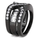 Wedding Rings TK3694 Black - Stainless Steel Ring with AAA Grade CZ