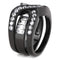 Wedding Rings TK3694 Black - Stainless Steel Ring with AAA Grade CZ